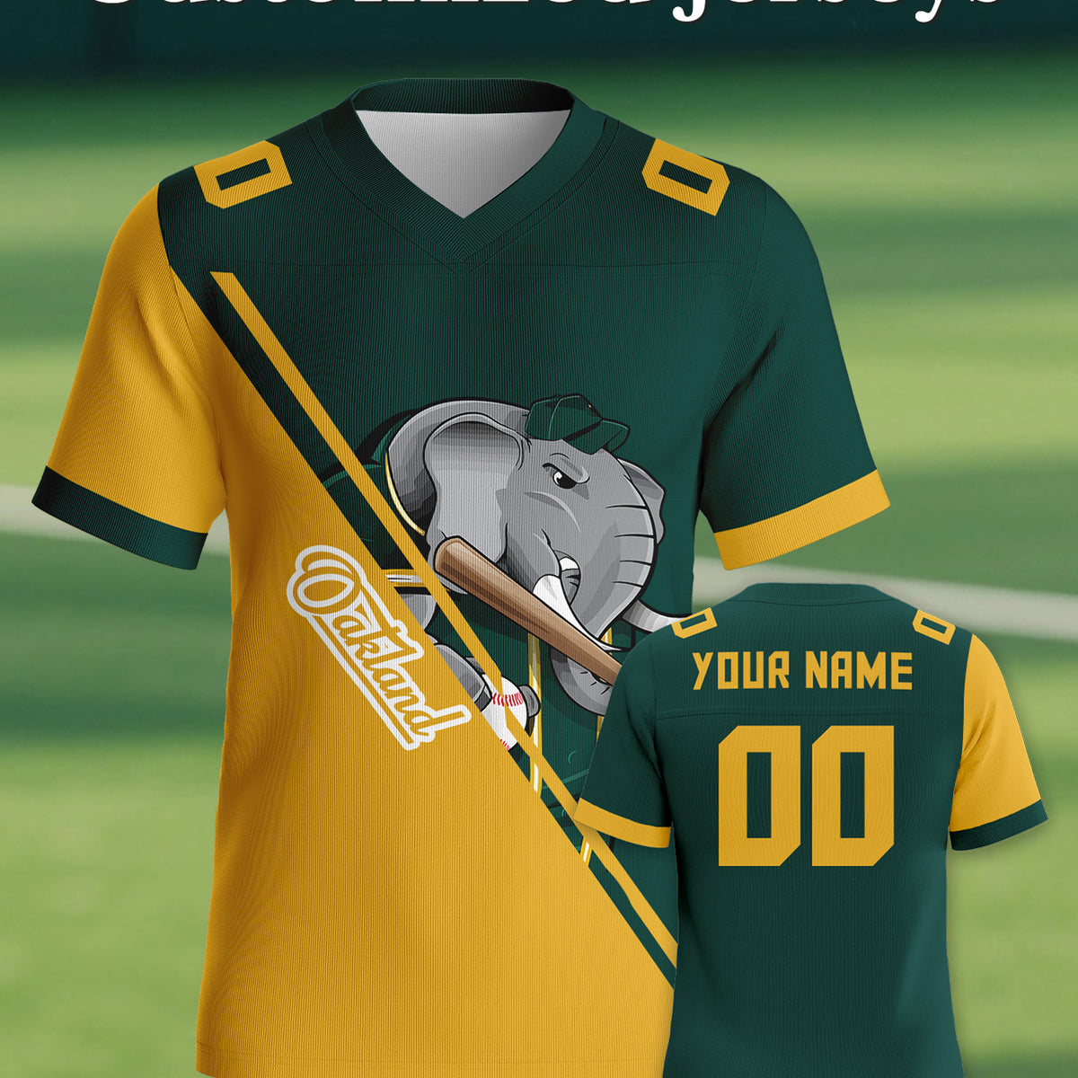 Oakland Athletics Elephant Warrior Football Jersey - Custom Design ...