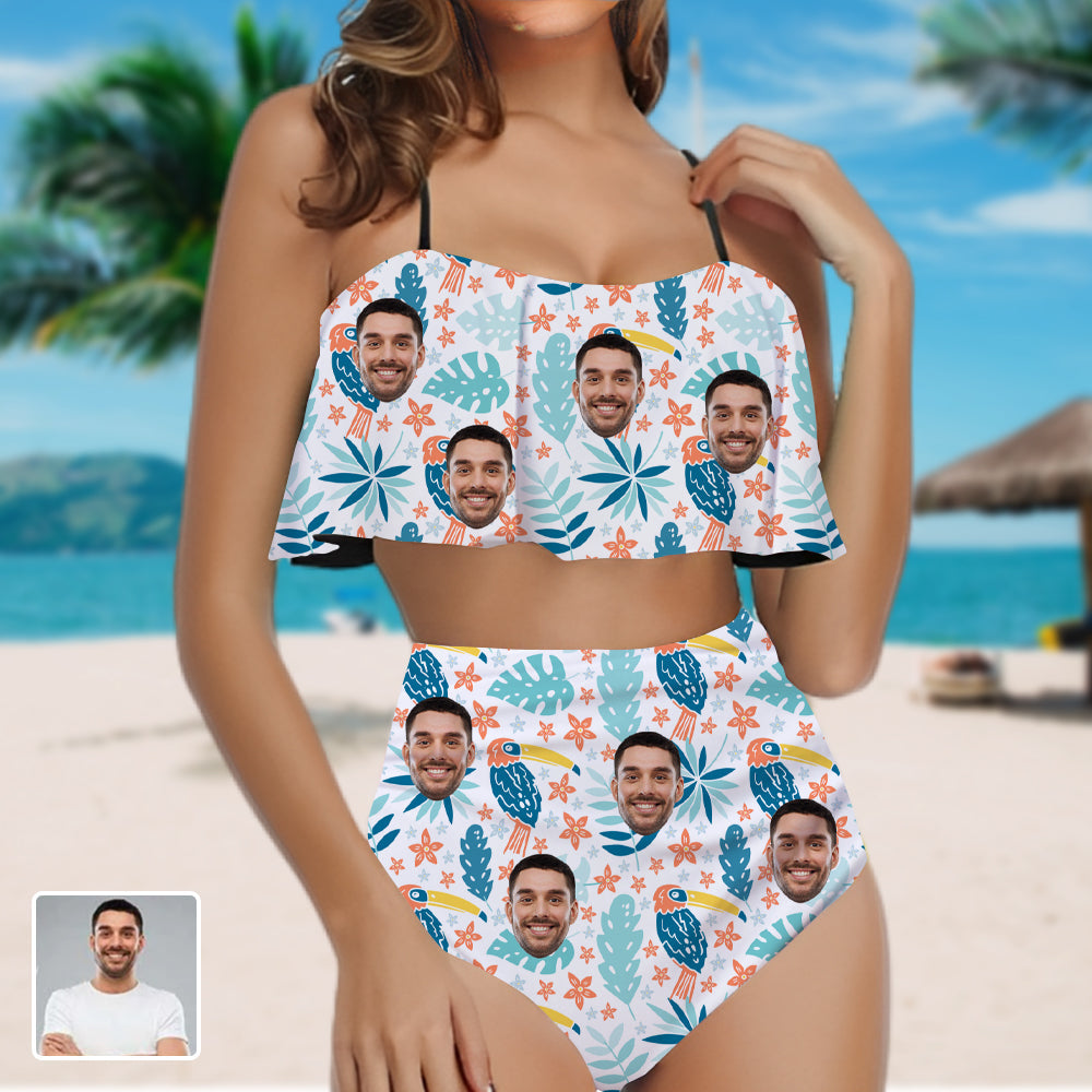 New Ladies Sling Bikinis Custom Swimsuits Parrot Leafy Summer