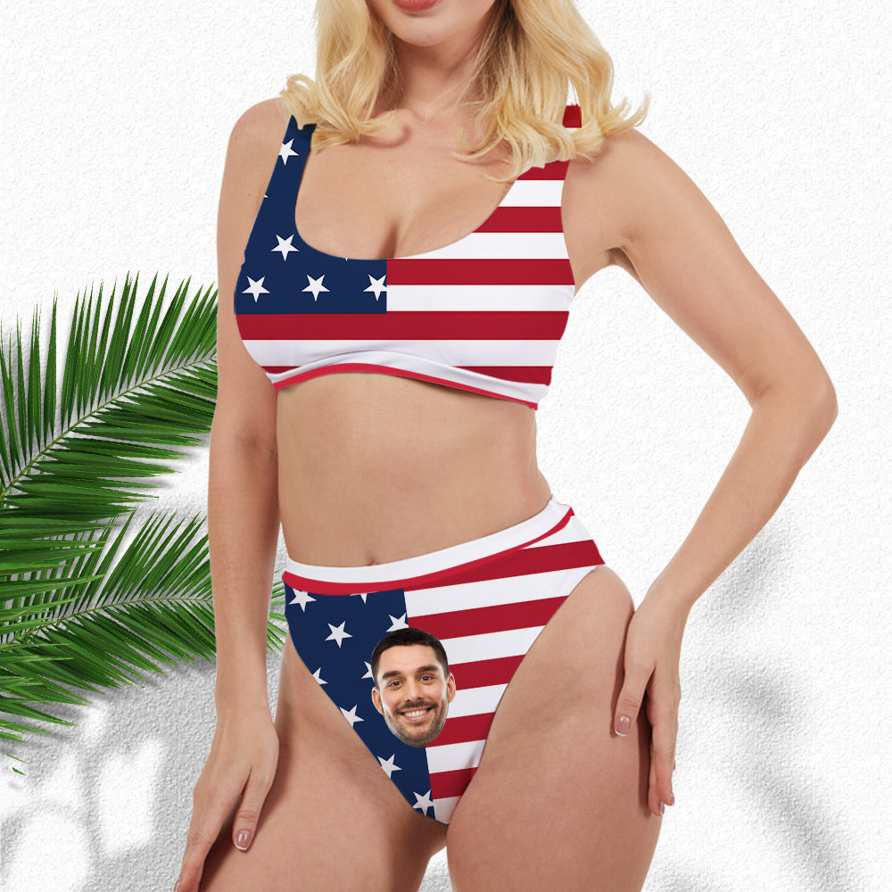 Custom Face Flag Women's Bikini Swimsuit