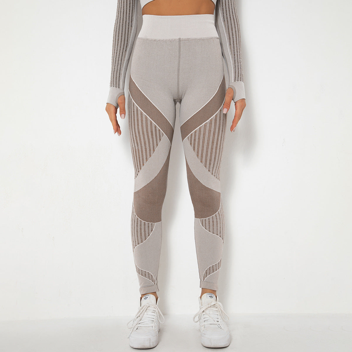 Seamless Gradient Smiley Yoga Pants Tight Hips Women