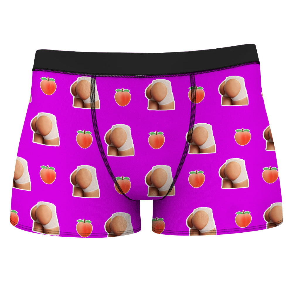 Men's Boxer Briefs Peach Butt Customized Photo Underwear Boyfriend/Husband Gift