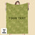 Custom Text Blankets Personalized Fleece GG Sage Green Blanket