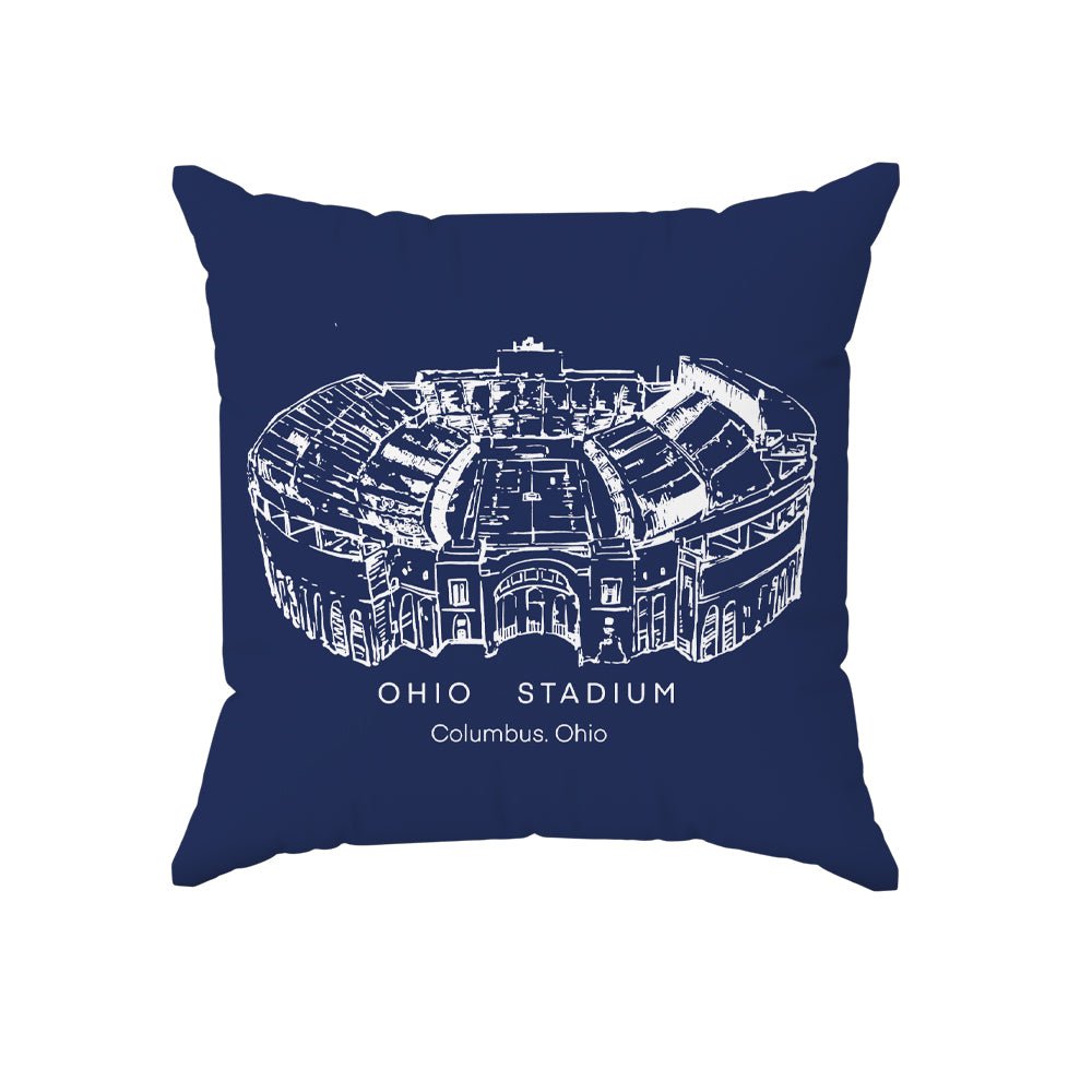 Ohio Stadium - Ohio State Buckeyes Football, College Football Throw Pillow Gift for American Football Lover