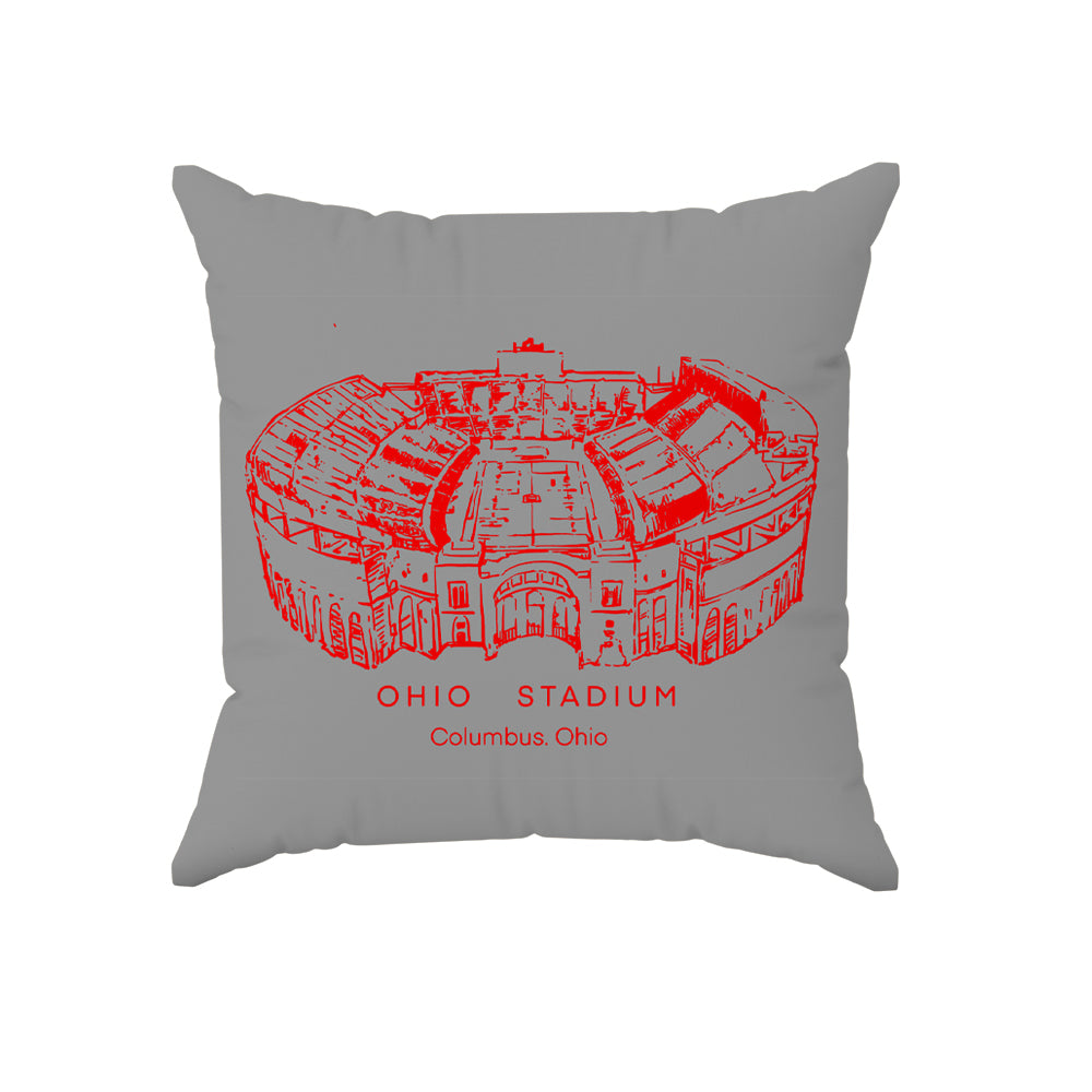 Ohio Stadium - Ohio State Buckeyes Football, College Football Throw Pillow Gift for American Football Lover