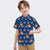 4FunGift® American Heart Flag Print Kids Hawaiian Short Sleeve Shirts for Vacation
