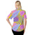 Unisex Hawaiian Shirt Purple and Yellow Leaf Print Short Sleeve Shirt