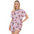 Ladies Cute Pajama Set Strawberry Flower Print
