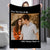 Custom Photo&Text Fleece Blanket Gift for Family/Couple