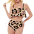 Custom Leopard Face Swimsuit Ruffle Bathing Suit