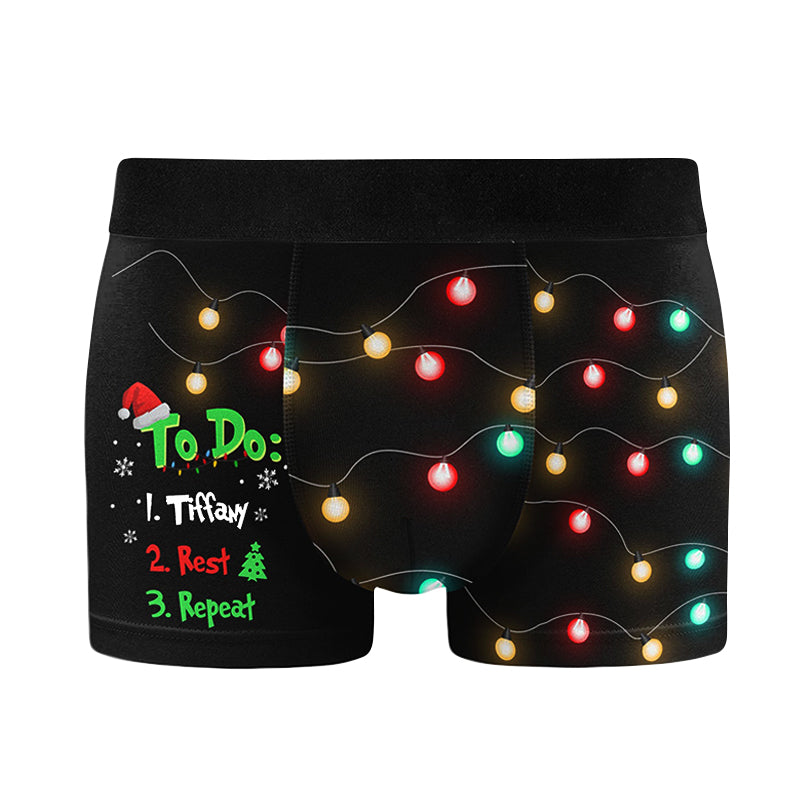Christmas To Do List Customized Name Men's Boxer Briefs for Him