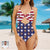 Custom Flag Bow One Piece Women's Swimsuit