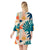 Women's Multicolor Printed Dress Knee Length V Neck Passionate