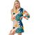 Women's Multicolor Printed Dress Knee Length V Neck Passionate