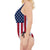 Custom Face American Flag Women's Drawstring Side Swimsuit