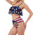 American Flag Patriotic Star Ladies Two Piece Swimsuit Custom