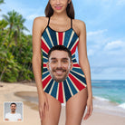 Retro American Style Custom Big Face Women's Swimsuit