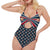 Custom Vintage Pentagram Striped One Piece Women's Swimsuit