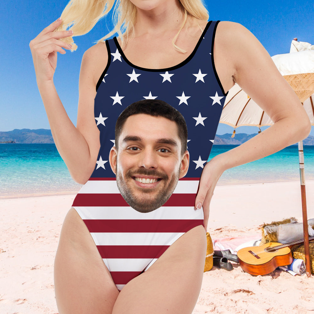 Bathing Suit With Preview Face Swimsuit Personalised Swimsuit