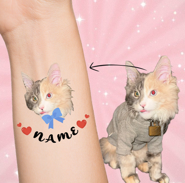Cat Sticker Temp Custom Personalized Tattoo Stickers Temporary Cat Stickers Pet Party B ...