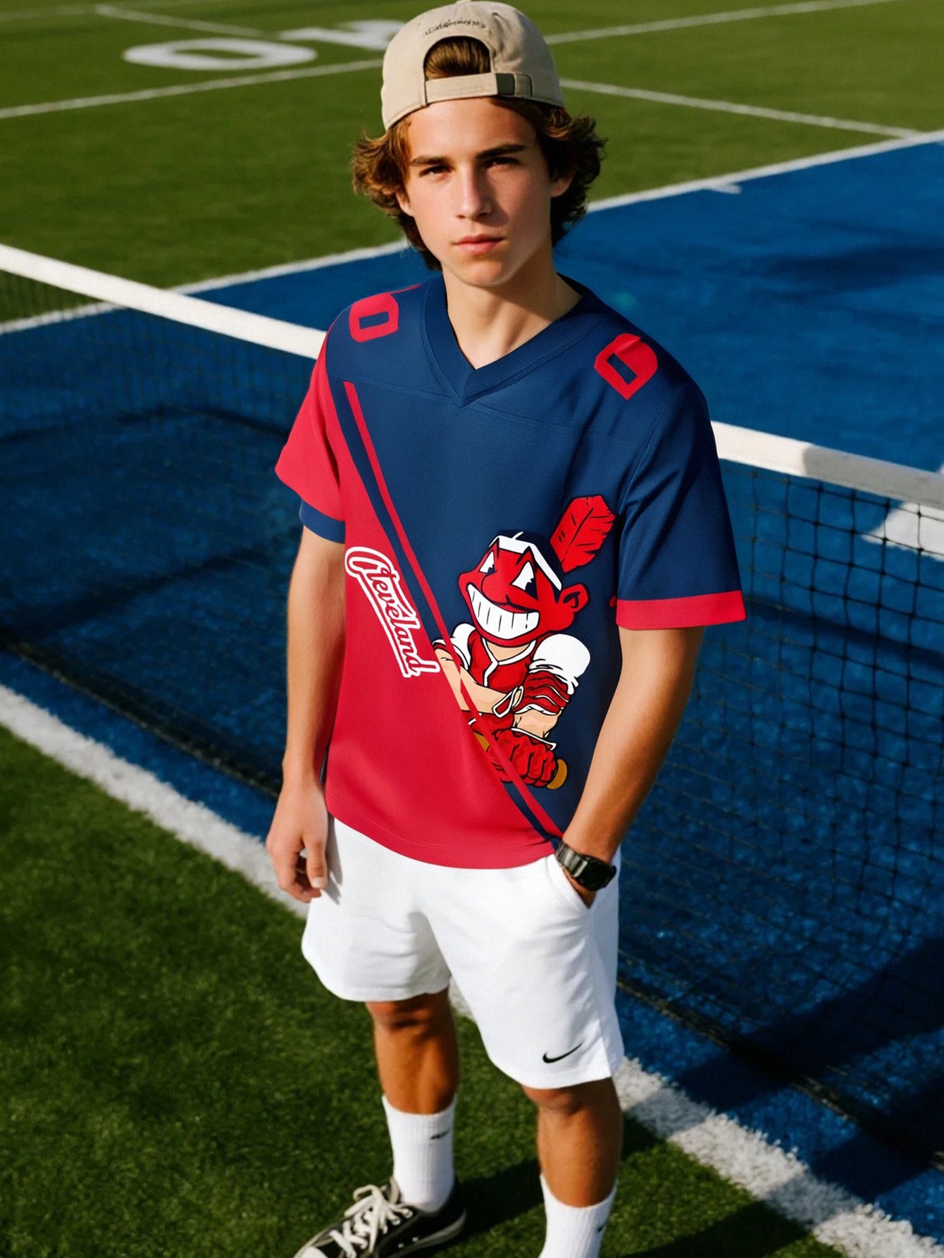 Cleveland Indians Guardian Spirit Football Jersey - Custom Name