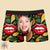 Customized Men's Boxer Briefs Couple Private Gift Red Lips Leaves Print