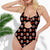 Custom Red Heart Face Swimsuit Backless Bow Bathing Suit