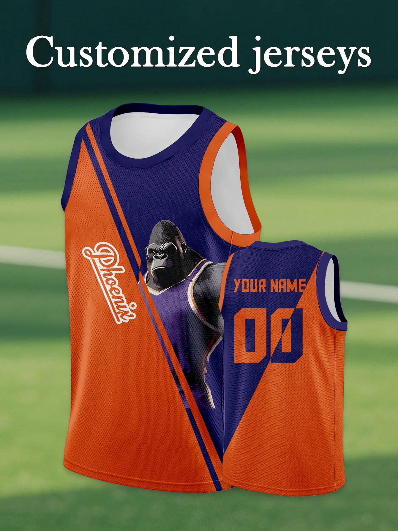 Phoenix Suns Blazing Ape Basketball Jersey - Custom Name & Number