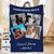 Personalized 4 Photos Text Fleece Blankets for Couple