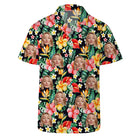 4FunGift® Floral Hawaiian Shirt Customized Face Upload Your Photo Summer Vacation Wear Cool and Breathable