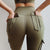 4FunGift® Women's Stretch Peach Hip Multi-pocket Fitness Hip-lifting Sports Yoga Pants