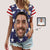 Custom Face American Flag Stars Women's T-shirt