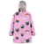 Text And Pet Face Custom Oversized Blanket Hoodie-Sushi Pattern