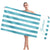 Personalized Blue And White Stripes Custom Beach Towel With Unique Name Sand Free