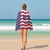 Strand- und Badetuch mit individuellem Namen, USA-Flagge