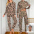 Custom Face Leopard Couple Pajamas Personalized Sleepwear