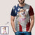Benutzerdefiniertes Gesicht: Setzen Sie Ihren lustigen Hund auf ein T-Shirt mit Flaggendruck