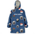 Text And Pet Face Custom Oversized Blanket Hoodie-Sushi Pattern