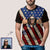 Benutzerdefiniertes Foto-T-Shirt mit lustigem Reißverschluss-Design, personalisiertes T-Shirt mit amerikanischer Flagge