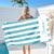 Personalized Blue And White Stripes Custom Beach Towel With Unique Name Sand Free