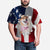 Custom Face Put Your Funny Dog on Shirt Flag Print T-shirt