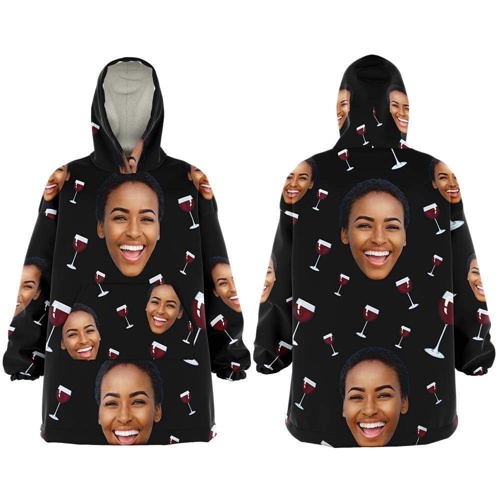 Custom Face And Pattern Oversize Hoodie Blanket
