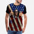 Benutzerdefiniertes Foto-T-Shirt mit lustigem Reißverschluss-Design, personalisiertes T-Shirt mit amerikanischer Flagge