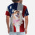 Benutzerdefiniertes Gesicht: Setzen Sie Ihren lustigen Hund auf ein T-Shirt mit Flaggendruck